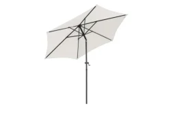 Parasol rond à manivelle coloris beige en aluminium et polyester - Ø 270 cm