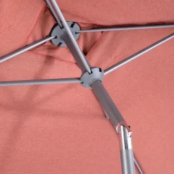 Parasol rond à manivelle coloris orange en aluminium et polyester - Ø 270 cm