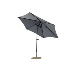 Parasol rond à manivelle en aluminium et polyester coloris anthracite - Ø 270 cm