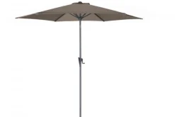Parasol rond Tilt droite Taupe en aluminium, PROLOISIRS - Ø3m