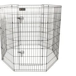 Parc pour chien en métal noir - 121 cm