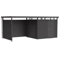 Paroi arrière pour l’auvent de l’abri de jardin HighLine H2-H5 Acier galvanisé gris foncé 266 x 4 x 181 cm