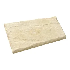 Pas de cheminement trapèze en pierre reconstituée beige Hairie Grandon - 49 x 33/26 cm