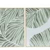 Peinture motif feuilles sur toile canevas vert - 30 x 40 cm