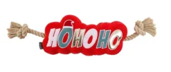 Peluche de Noël pour chien avec sifflet et corde coloris multicolore Wouapy Hohoho - 50 cm