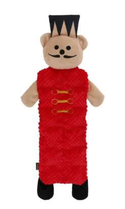 Peluche plate de Noël pour chien ours casse-noisette coloris rouge Wouapy - grand modèle