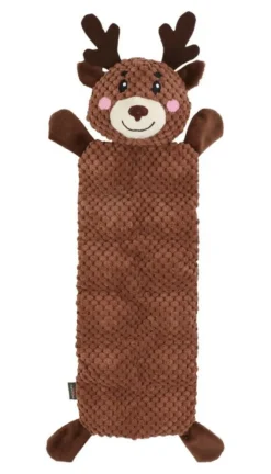 Peluche plate de Noël pour chien cerf coloris marron Wouapy - grand modèle