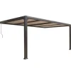 Pergola adossée bioclimatique anthracite Couleurs du Monde Charlotte - 3,5 x 5 x 2,4 m