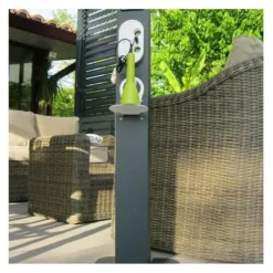 Pergola adossée bioclimatique en aluminium Couleurs Du Monde INEA - 4.29 x 3.18 m