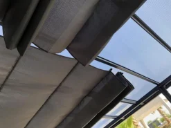 Pergola adossée polycarbonate, acier, aluminium COULEURS DU MONDE - modèle Stockholm - 3,5x6m