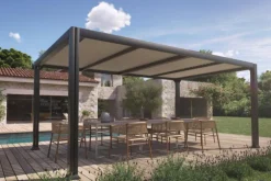 Pergola autoportante bioclimatique anthracite Couleurs du Monde Austin - 3,5 x 5 x 2,4 m