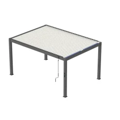 Pergola autoportée solaire Mira coloris gris en aluminium - 300 x 400 cm