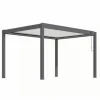 Pergola bioclimatique autoportante en aluminium, grey PROLOISIRS ERIS - 3m x 3m