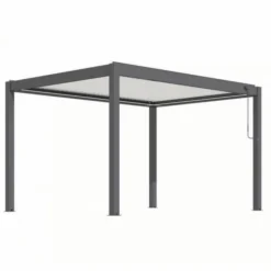 Pergola bioclimatique autoportante en aluminium, grey PROLOISIRS ERIS - 3m x 3m