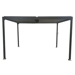 Pergola bioclimatique autoportante en aluminium coloris gris anthracite modèle Maïa Couleurs du monde - 3 x 3 x 2,23 m