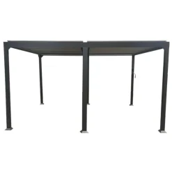 Pergola bioclimatique avec lames aluminium orientables coloris gris anthracite modèle Gaïa Couleurs du monde - 4 x 3 x 2,23 m
