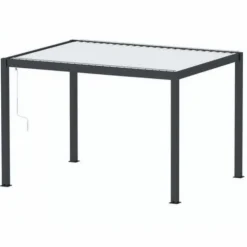 Pergola bioclimatique PONANT en aluminium graphite / gris, OCEO - 3m x 4m