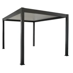 Pergola rectangulaire autoportée motorisée bioclim avec LED Zephir coloris gris - 3 x 4 m