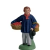 Personnage de crèche de Noël homme aux fruits Santons Escoffier - 7 cm
