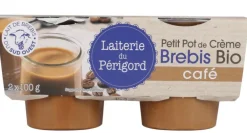 Petit pot de crème brebis bio au café Laiterie du Périgord - 2 x 100 g