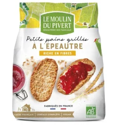 Petits pains grillés épeautre bio vegan Le Moulin du Pivert - 225 g