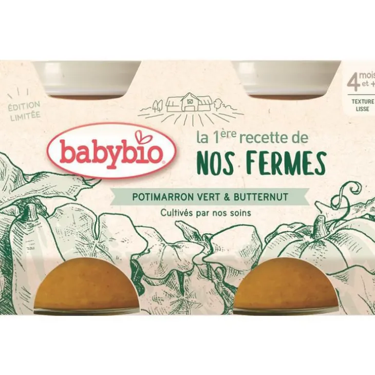 Petits Pots pomme de terre et potimarron vert - 2x130 gr