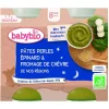 Petits pots pour bébé dès 8 mois pâtes, épinards et fromage de chèvre Babybio Bonne nuit Mes 1ers morceaux fondants – 2 x 200 g