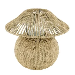 Photophore en herbe naturelle tressée en forme de champignon– Ø 28 x H 26,5 cm