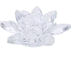 Photophore en verre cristal forme fleur - Ø 13,5 x H 4 cm