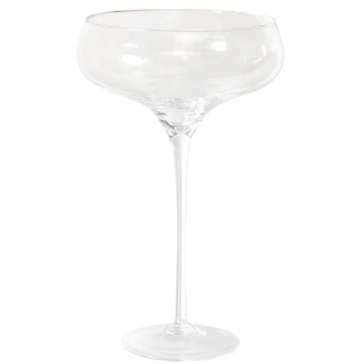 Photophore en verre transparent sur pied Cremant - Ø 30,5 x H 50 cm