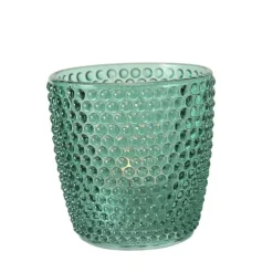 Photophore Marilu en verre bleu H 7,5 x Ø 7,5 cm