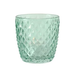 Photophore Marilu en verre bleu H 7,5 x Ø 7,5 cm