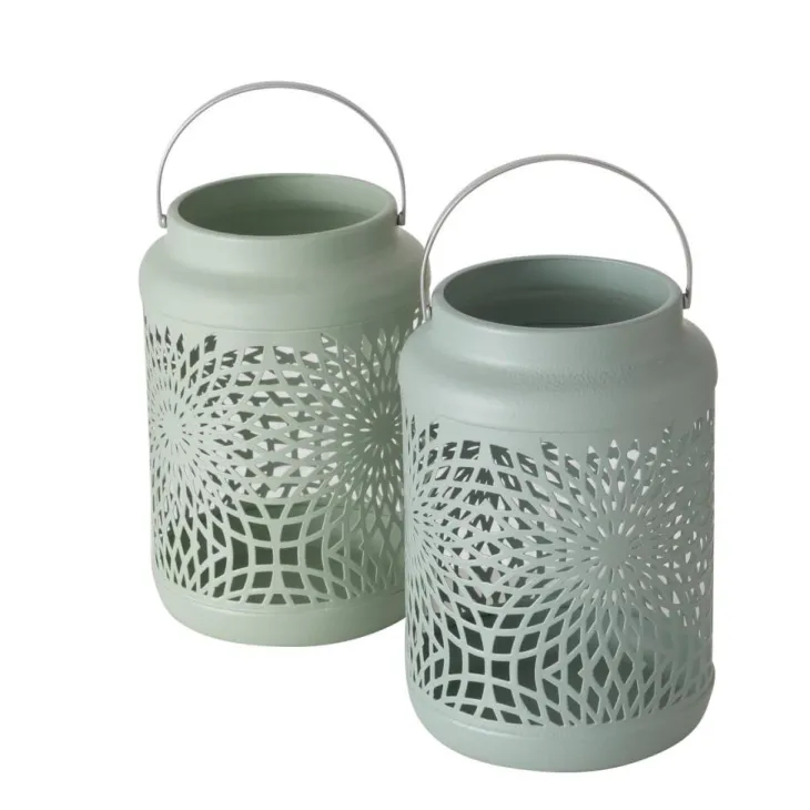 Photophore Ozana coloris vert - 14 x 14 x 17 cm