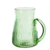 Pichet décor côtelé coloris vert en verre - 18,5 x 17 cm