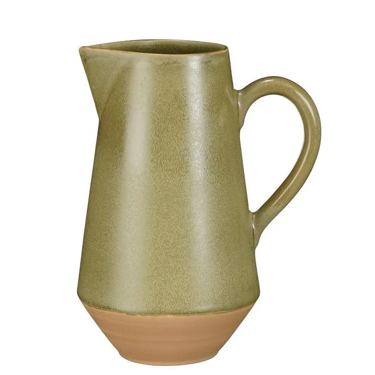 Pichet en grès vert Nika - Ø 10 x H 21,5 cm