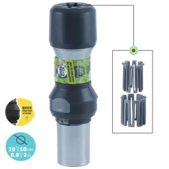 Pied de parasol droit pour mât coloris gris en aluminium Gard&Rock - Ø 8 x 28 cm