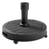 Pied de parasol rond en béton gris foncé avec roulettes - 27 kg