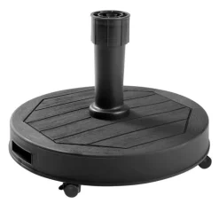 Pied de parasol rond en béton gris foncé avec roulettes - 27 kg