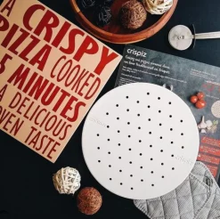 Pierre à pizza coloris beige en cordiérite - 40 x 40 x 3,5 cm