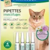 Pipettes antiparasitaires répulsives pour chat Francodex - 4 x 1 ml