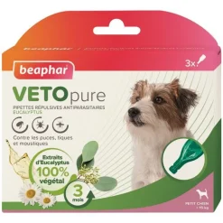 Pipettes antiparasitaires pour le petit chien coloris blanc VETOpure Beaphar – 3 x 1 ml