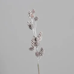 Pique de pommes de pin marron givrées - 60 cm