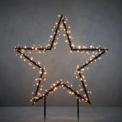 Pique étoile LED à lumière animée blanc chaud sur secteur - 90 x 102 cm