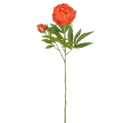 Pivoine artificielle recyclée orange - H 66 cm