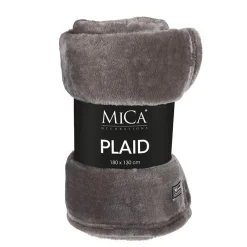 Plaid anthracite en polyester Mica Famke - 180 x 130 cm