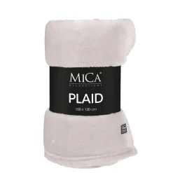 Plaid gris clair en polyester Mica Famke - 180 x 130 cm