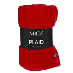 Plaid rouge vif en polyester Mica Famke - 180 x 130 cm