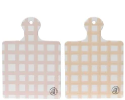 Planche à découper en porcelaine à carreaux - 20 x 9 x 26 cm