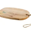 Planche ovale citron coloris marron en bois de manguier - 38 x 26 x 3 cm