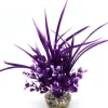 Plante artificielle pour aquarium coloris violet LABEO Herbe Grass GM